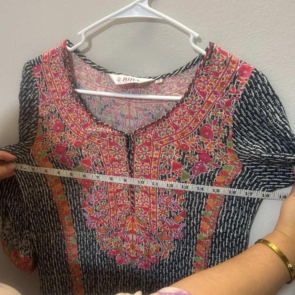 BIBA Indian Floral print straight kurta set 0194 - Picture 11 of 12